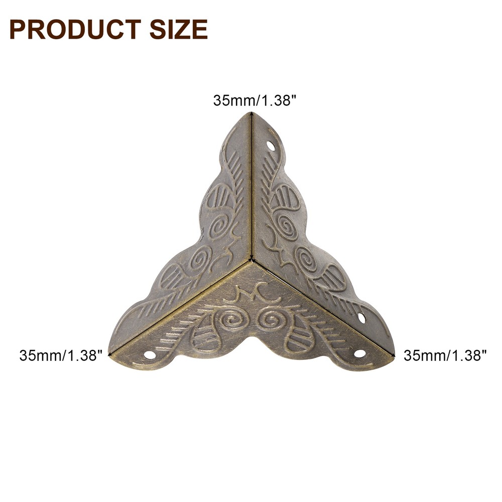 12 Pcs 35mm Decorative Box Corner Cover, Corner Protector, Bronze