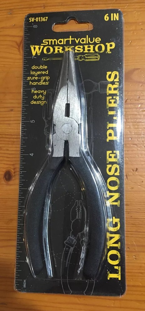 Smartvalue Workshop 6" Long Nose Pliers, 4-Pack