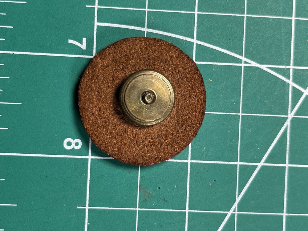 WW1 Inter War US Collar Disk with Leather Backing