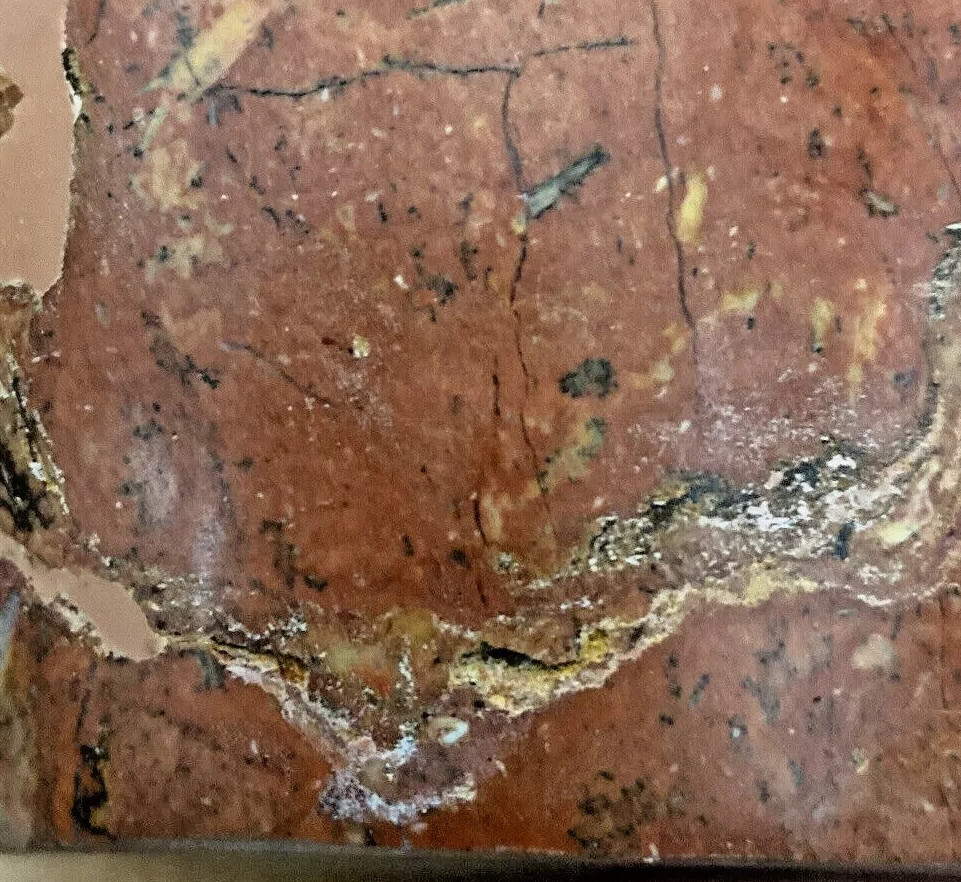 Red-ish Marble(?) Toothbrush Holder 4" (See Description)