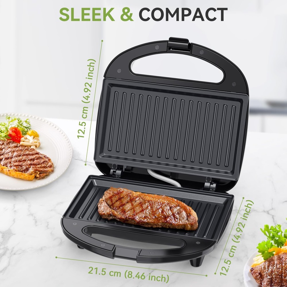 Sandwich Maker & Panini Press, 2 Slice Grilled Cheese Maker with ABS07-G Small