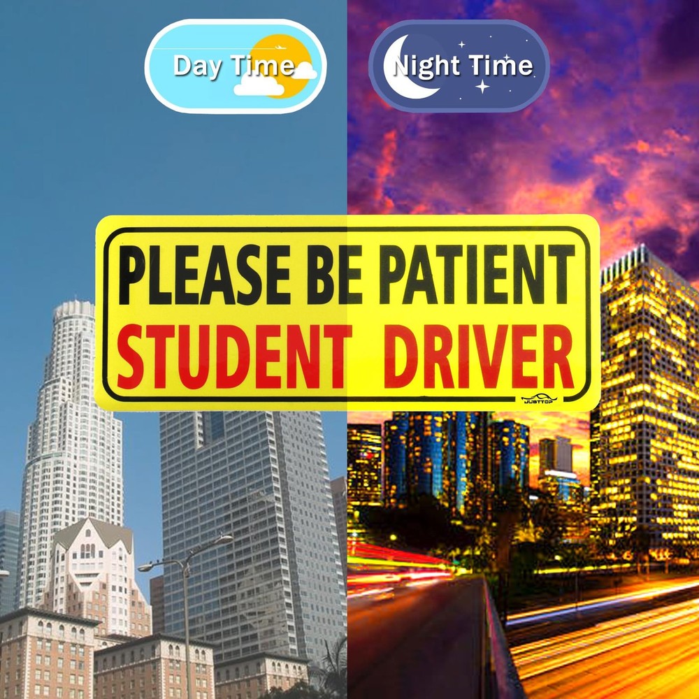JUSTTOP 3pcs Student Driver Magnet for Car, Medium, Black&red