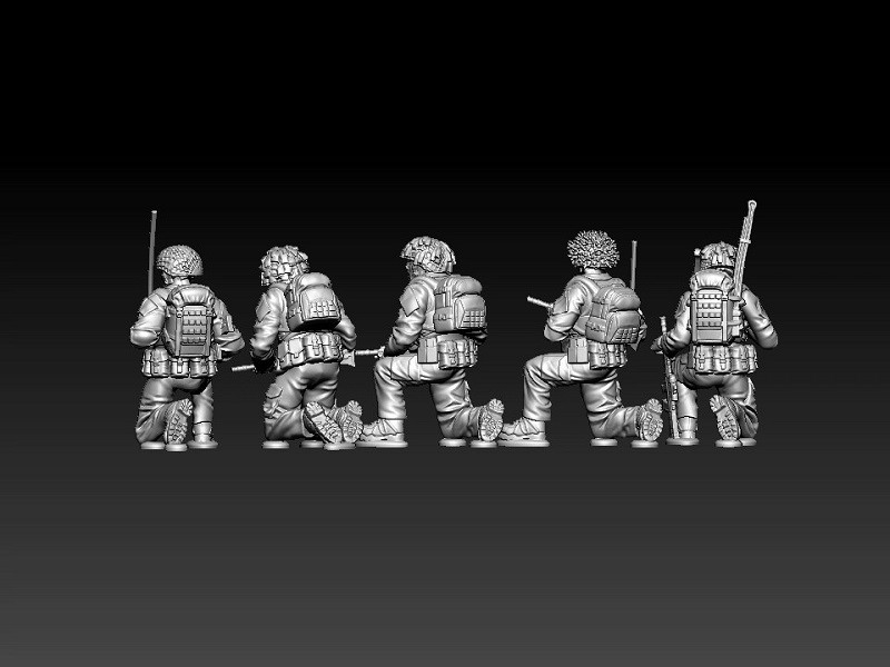 3D printed 1/72 Modern Britain "SAS Combat Command team B" 5 man group model