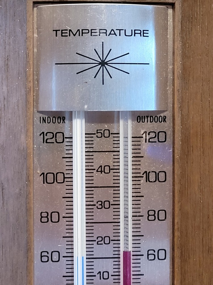 Working Vintage Mid Century Barometer Temperature wind chill Factor calculator