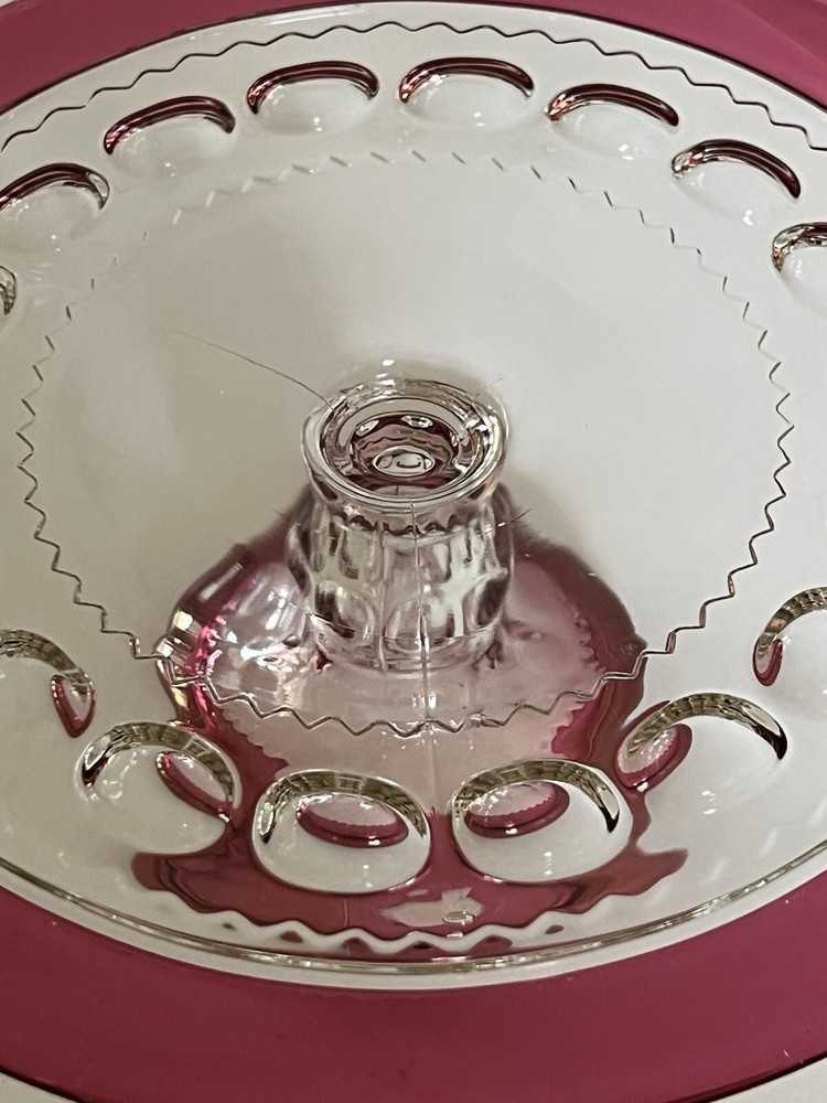 Tiffin Glass King's Crown Ruby Flashed Pedestal 12" Cake Stand