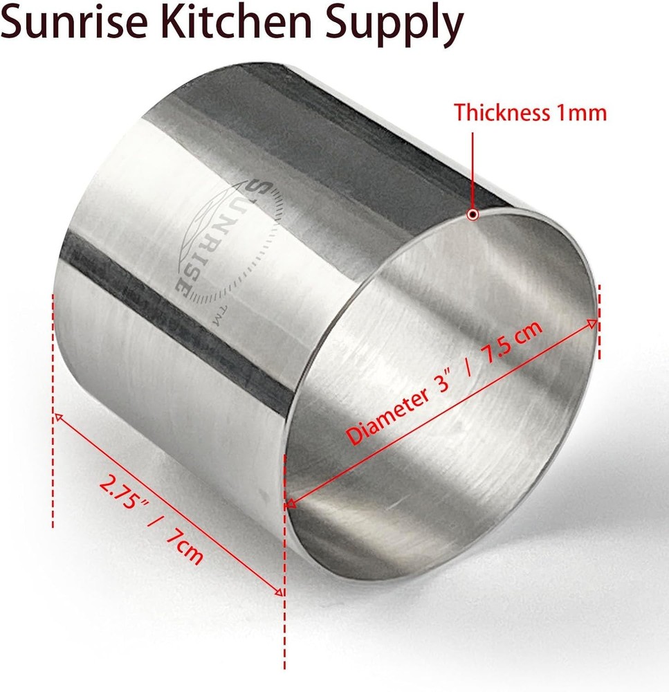 Versatile 4-Pack Stainless Steel Plating Forms - 3" Diameter for Desserts