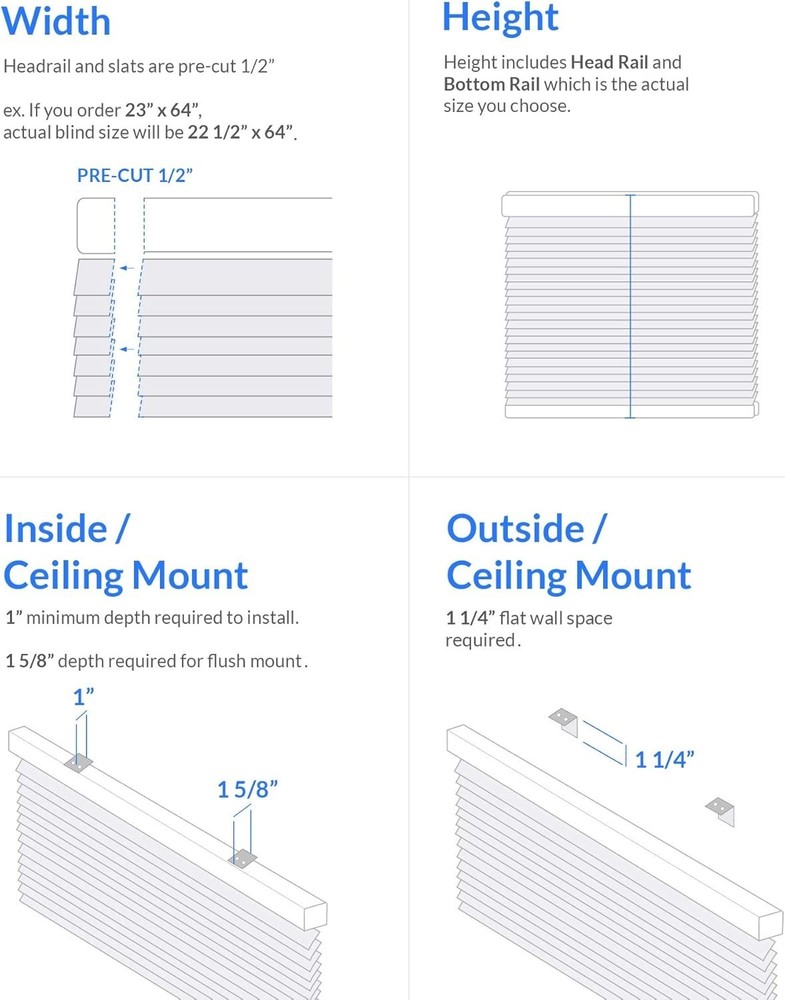 Versatile 12"x72" White Horizontal Mini Blinds - Easy Install & Adjustable Light