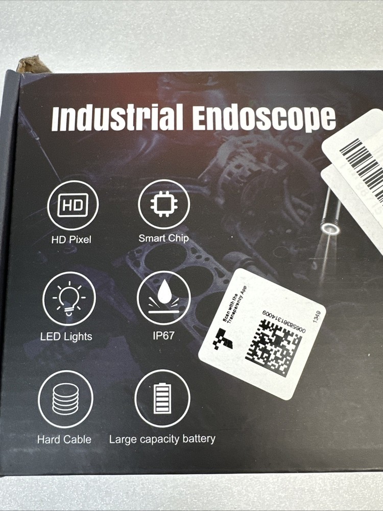 Endoscope Camera with Light, Borescope Camera with 4.3" IPS IP67 Screen Black