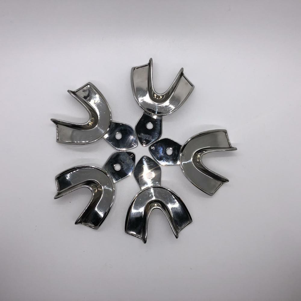Dental Stainless Steel Lower Solid Regular Impression Trays 5pcs