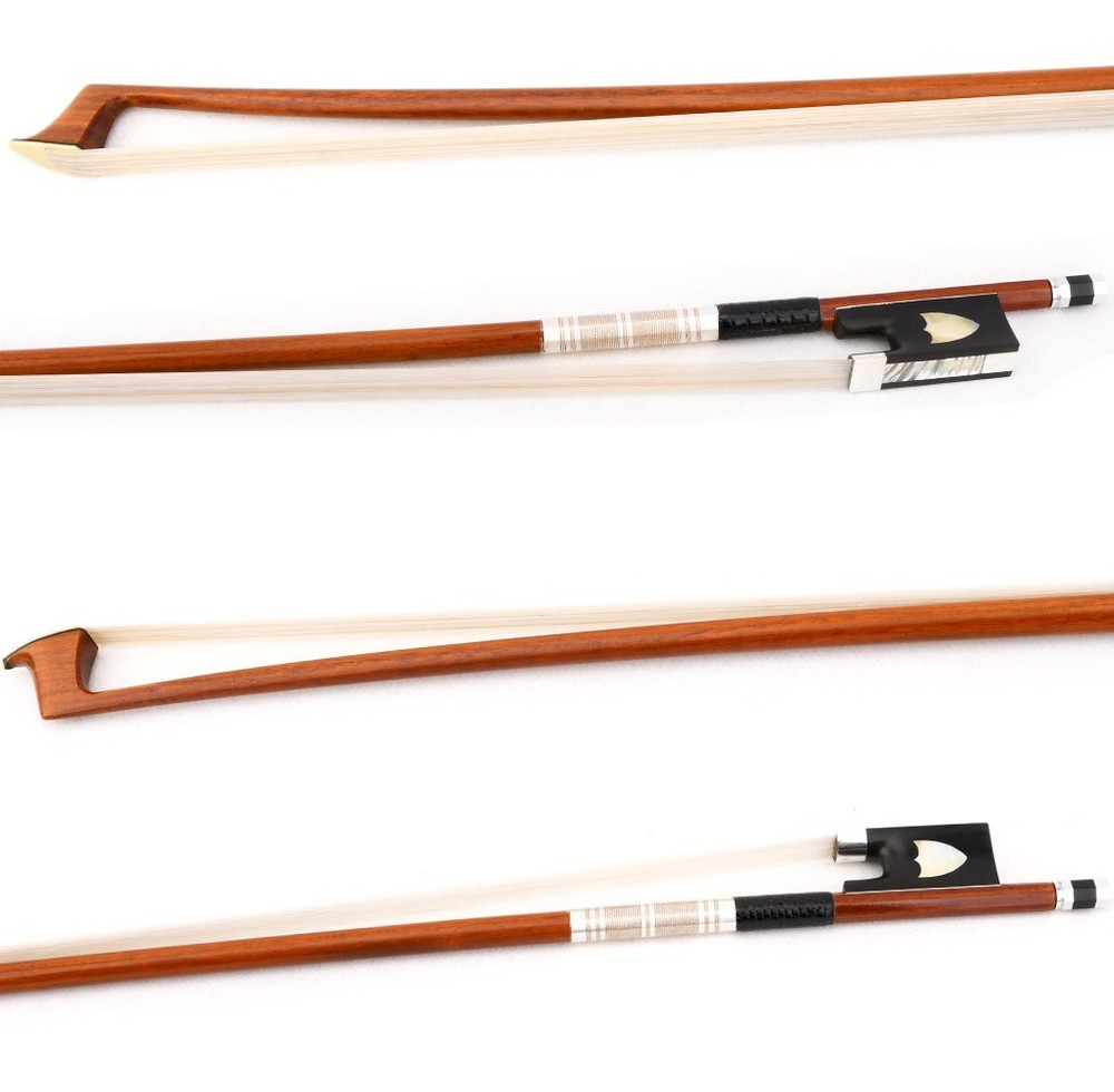 Master Pernambuco Violin Bow 4/4 D.PECCATTE Copy Ebony Shield Frog Silver Stiff