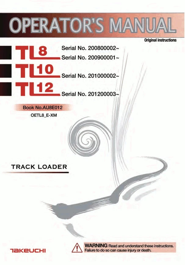 Takeuchi TL10V2 Loader Operator, Owner, Workshop, Engine, Manuals in PDF Form