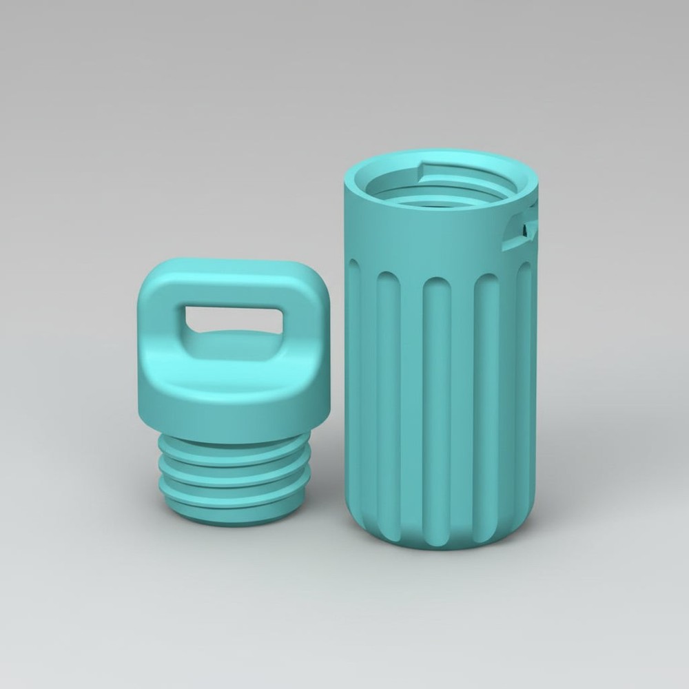 Keychain Pill Container 3D Printed Storage Bottle 2" Travel