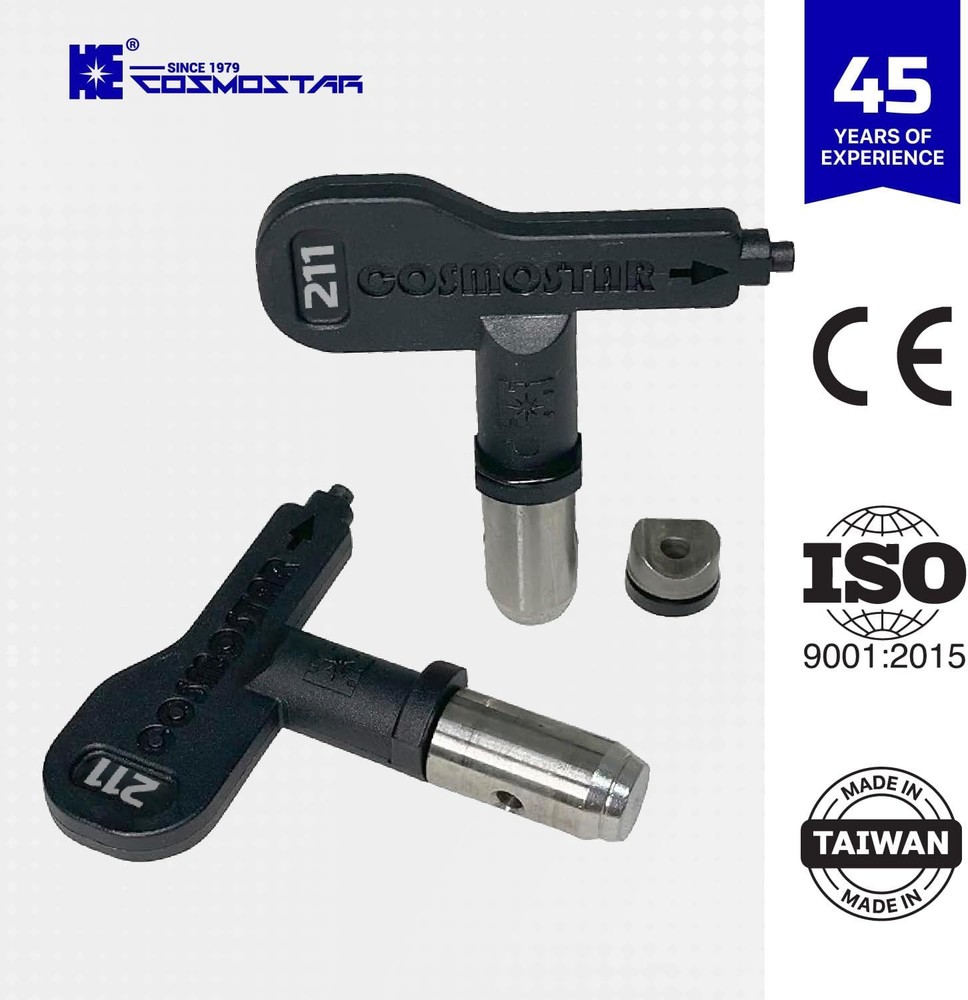 Cosmostar 521 Airless Paint Spray Tip Nozzle – Reversible, Easy 521, Black