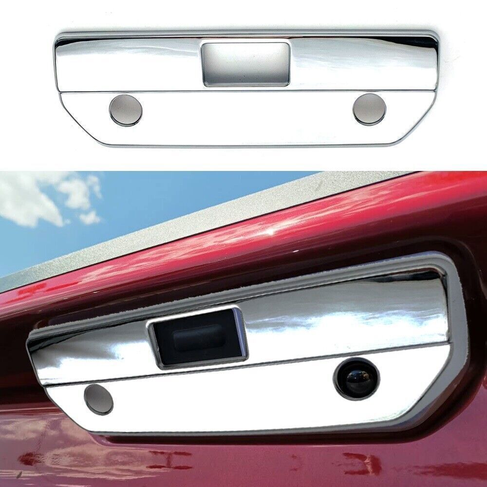 TRIPLE CHROME TAILGATE HANDLE COVERS FOR 2019-2022 CHEVY SILVERADO W/ CAMERA LED