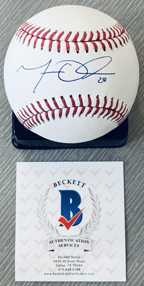 MATT OLSON W/#28 LICENSED BECKETT AUTHENTICATED SIGNED MINT MANFRED MLB BASEBALL