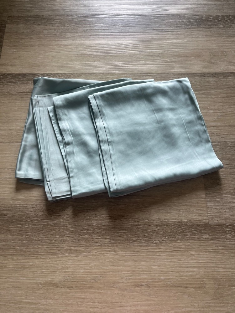 Tencel Queen Sheets Set 5pc Light Green Deep Fitted Luxuriously Soft