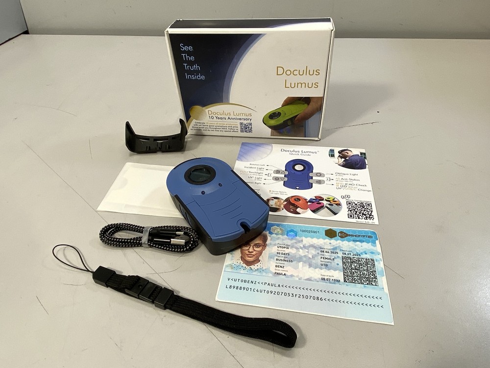 Doculus Lumus Document Forensic Magnifier and Examination Tool 22x Blue