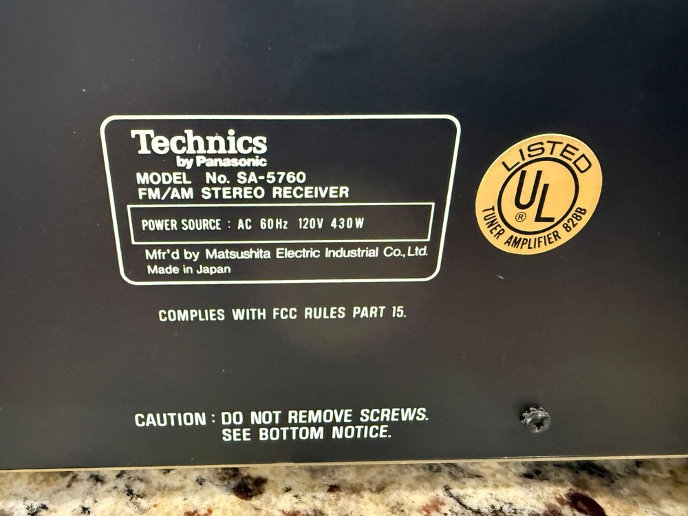 TECHNICS FM/AM SA-5760 STEREO RECEIVER - AS IS