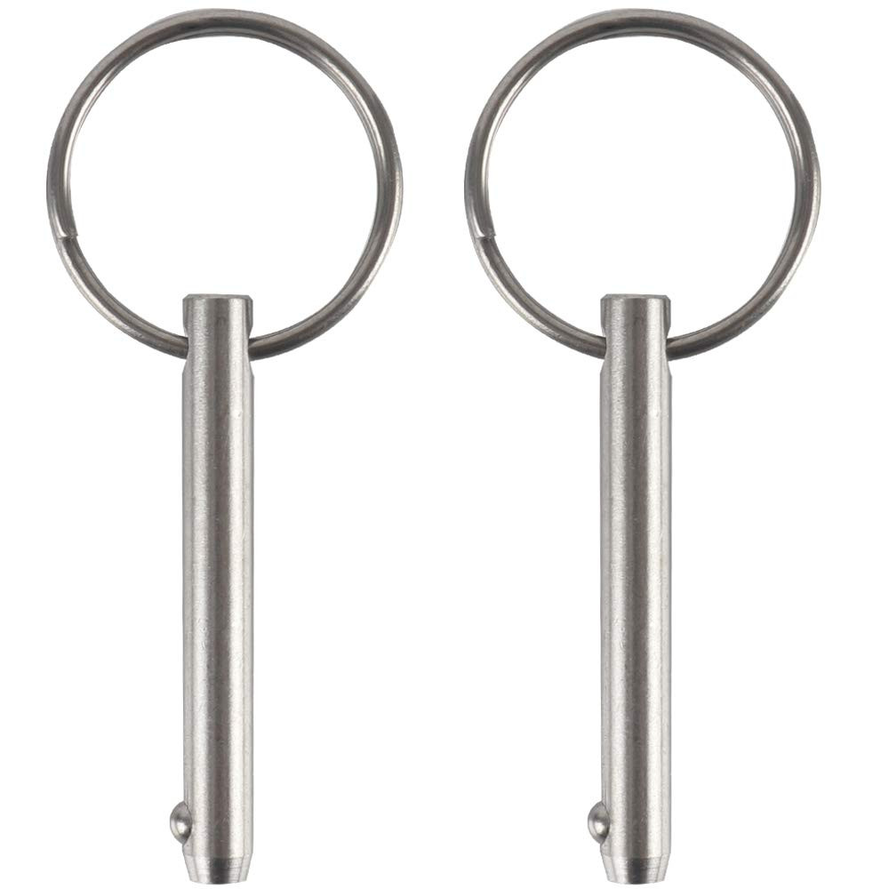 2 Pack Quick Release Pin, Diameter 1/4", Usable Length 1-1/2", Overall Length 2"