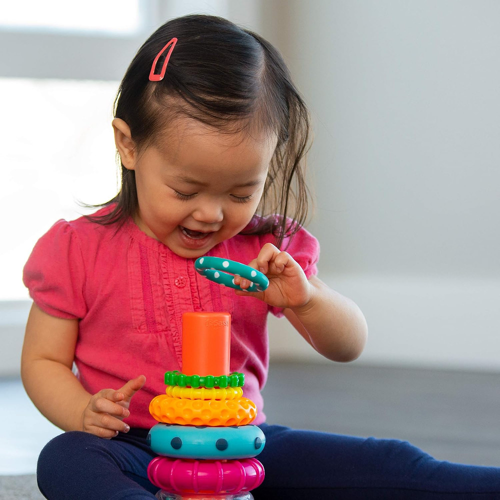 Stacks of Circles Stacking Ring STEM Learning Toy, Age 6+ Months, Multi, 9 Piece