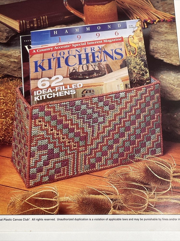 Fireside Basket Magazine Holder Annie's Plastic Canvas Pattern
