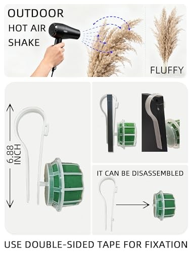 Fluffy Boho Wall decor - DIY pampas grass kits,Decorative pampas cloud,Mirror