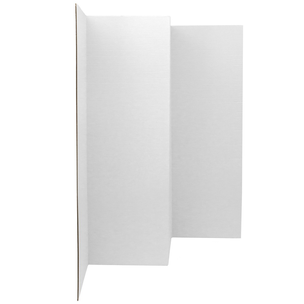 4 ft. Short White Temporary Cardboard Folding Screen - 4 Panels