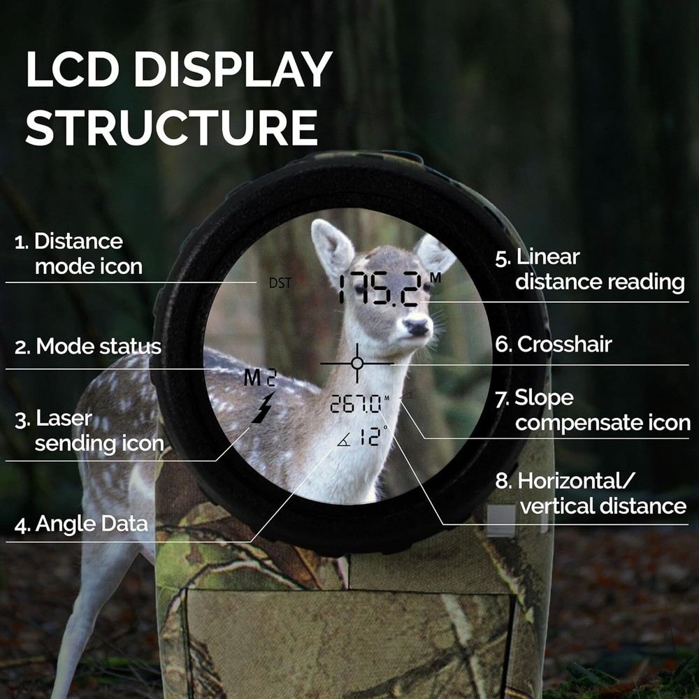 Multi-Functional Hunting Rangefinder - Distance, Angle & Speed Measurement
