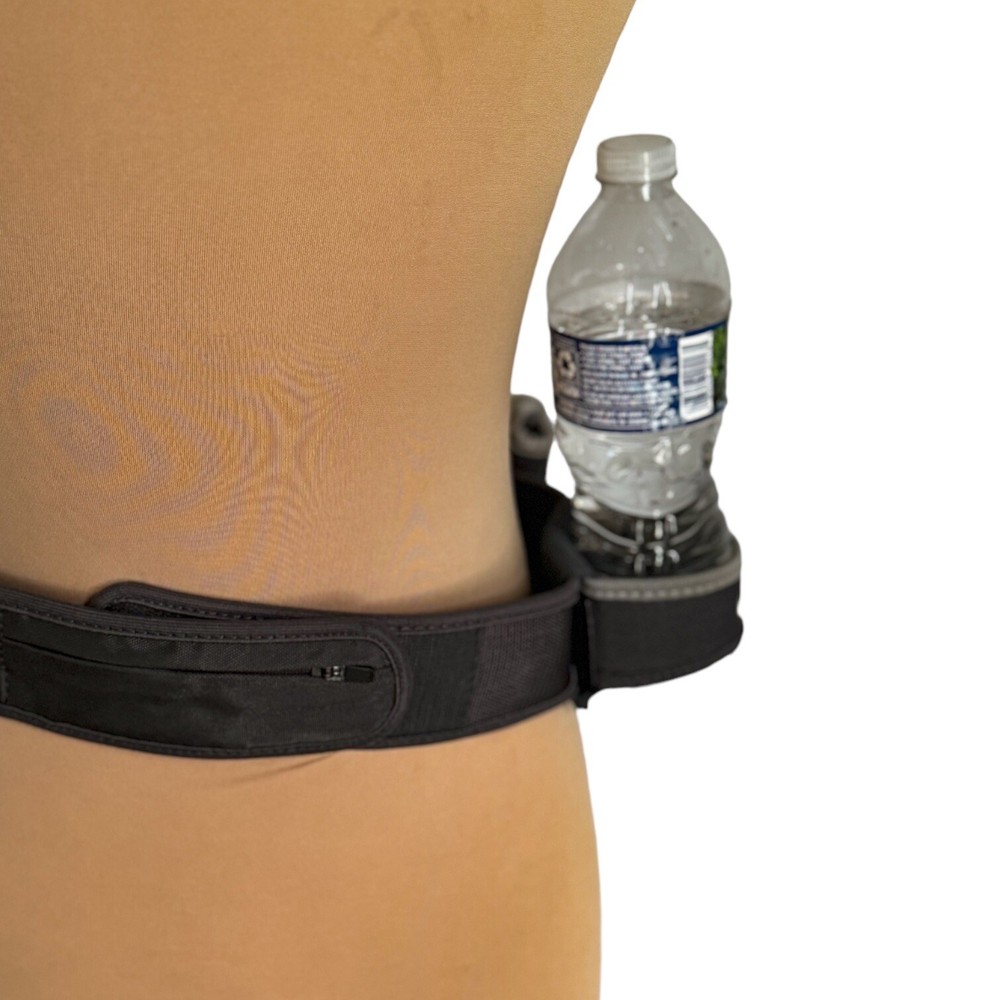 Vintage Nike Hydration Belt Water Bottle Pocket Zip Pocket Hook Loop Adjustable