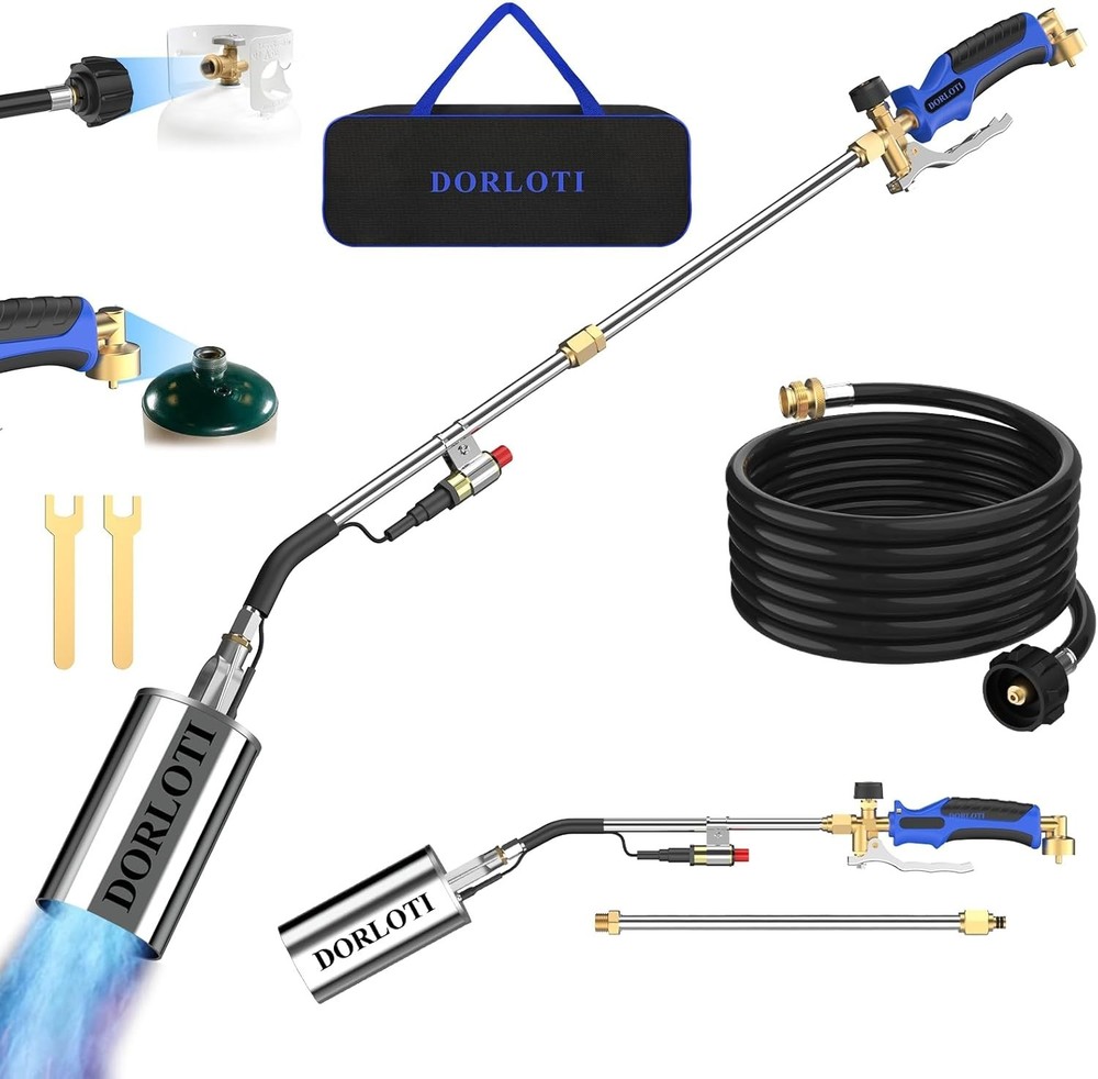 Propane Torch Weed Burner Kit, High Output with Long/Short Mode & Storage Bag...