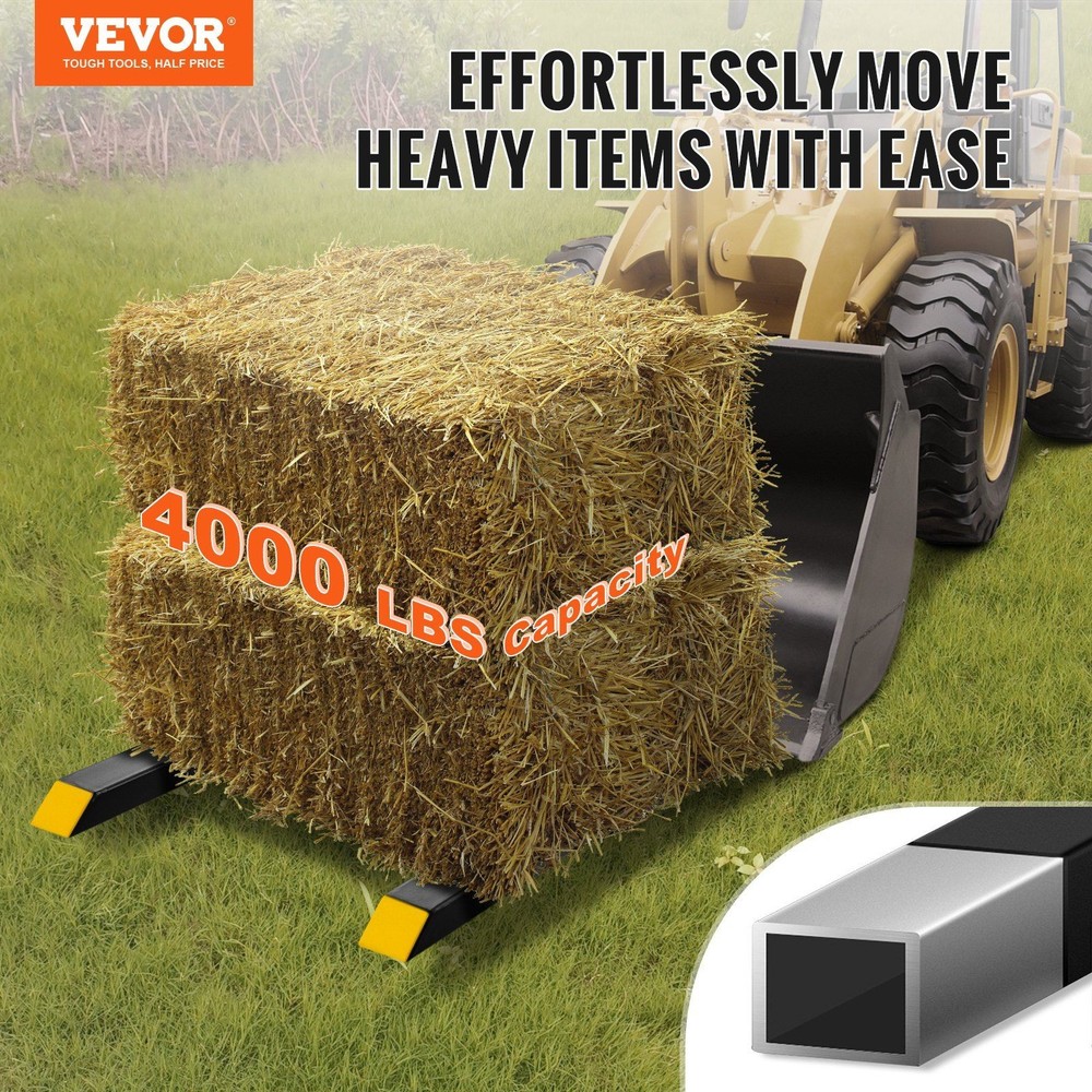 Double-Bar Pallet Forks 60in 4000lb Frame Work Adjustable Core