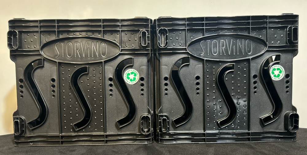 STORViNO Stackable Transportable 6 Bottle Wine Storage Crate Black 2 Available