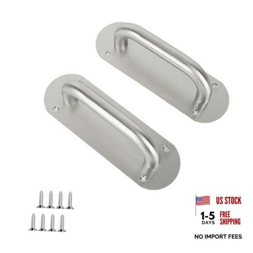 Stainless Steel Door Plate Handle, Heavy Duty Pull/Push, Sliding Barn Pull Oval