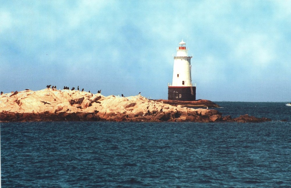 Sakonnet Light Lighthouse Little Compton Rhode Island RI Postcard