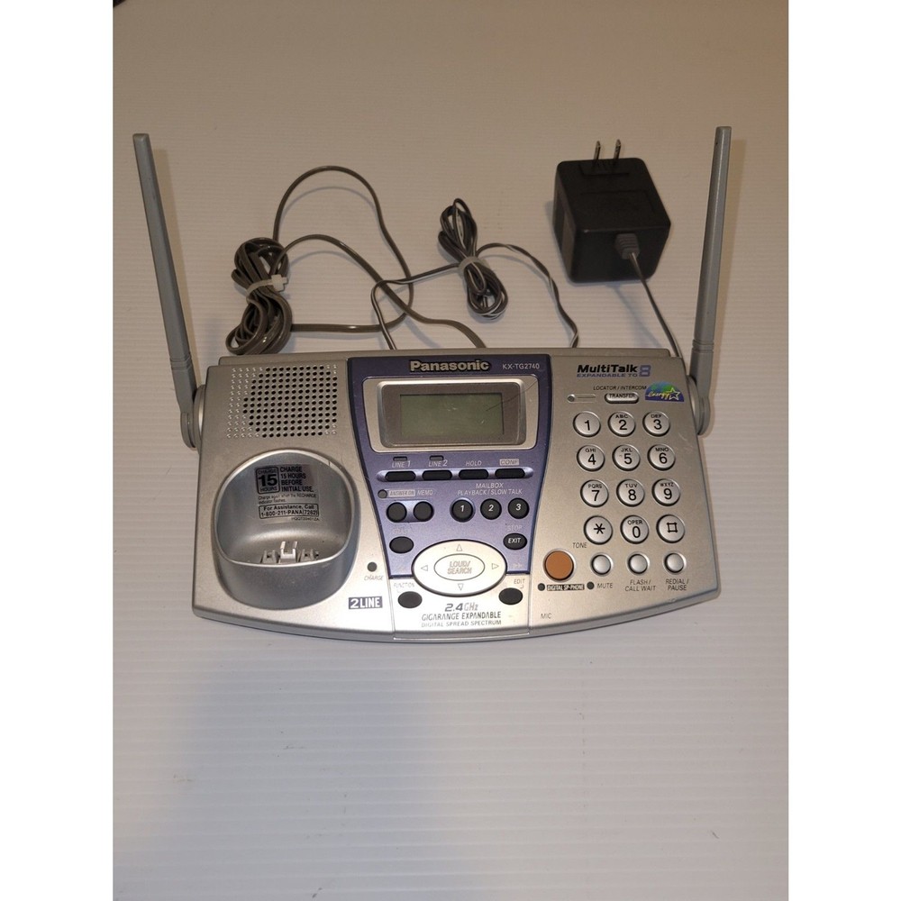 Panasonic KX-TG2740 Cellular Base w/ Power Cords Tested