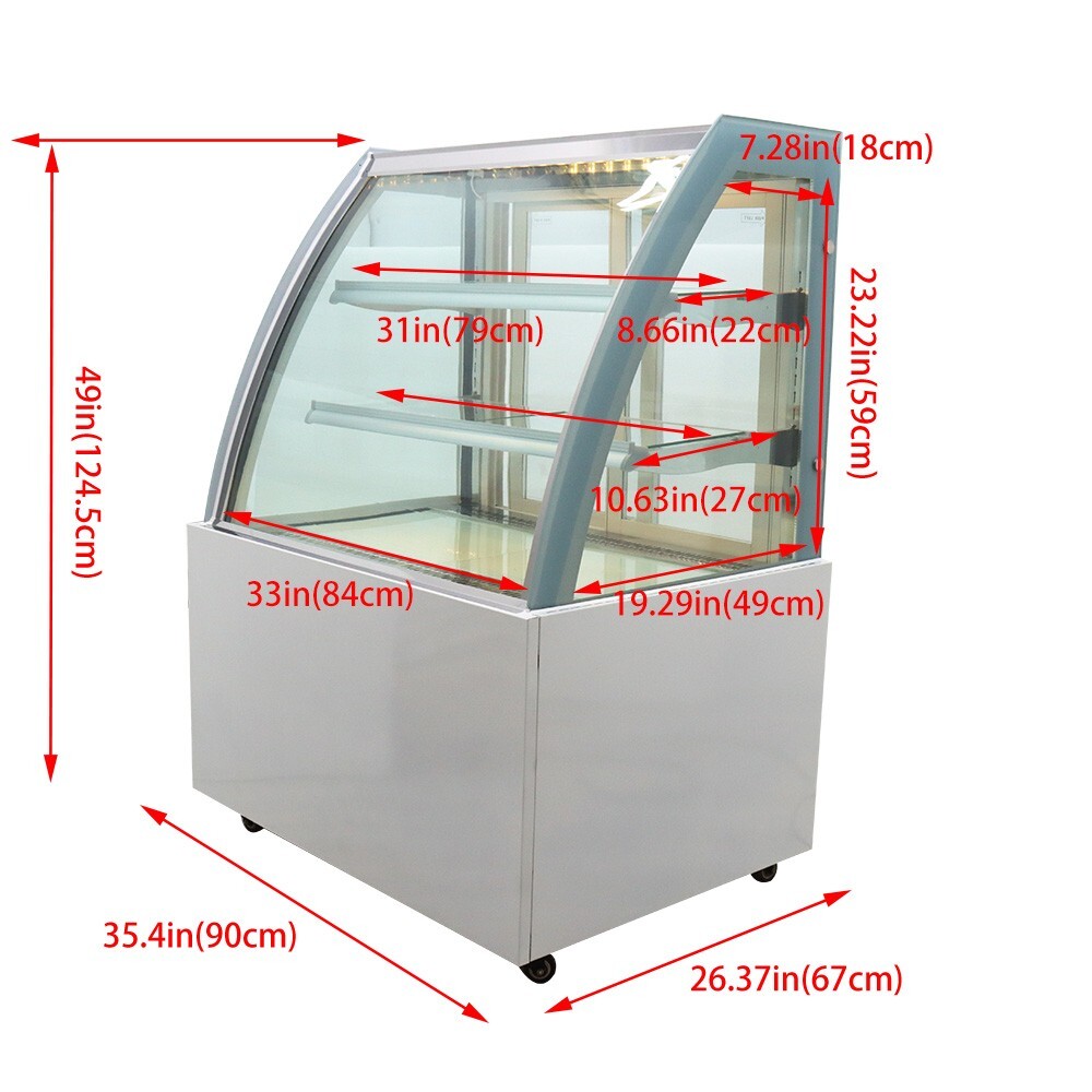 220V Floor 3 Layers Refrigerated Cake Display Cabinet Bakery Showcase