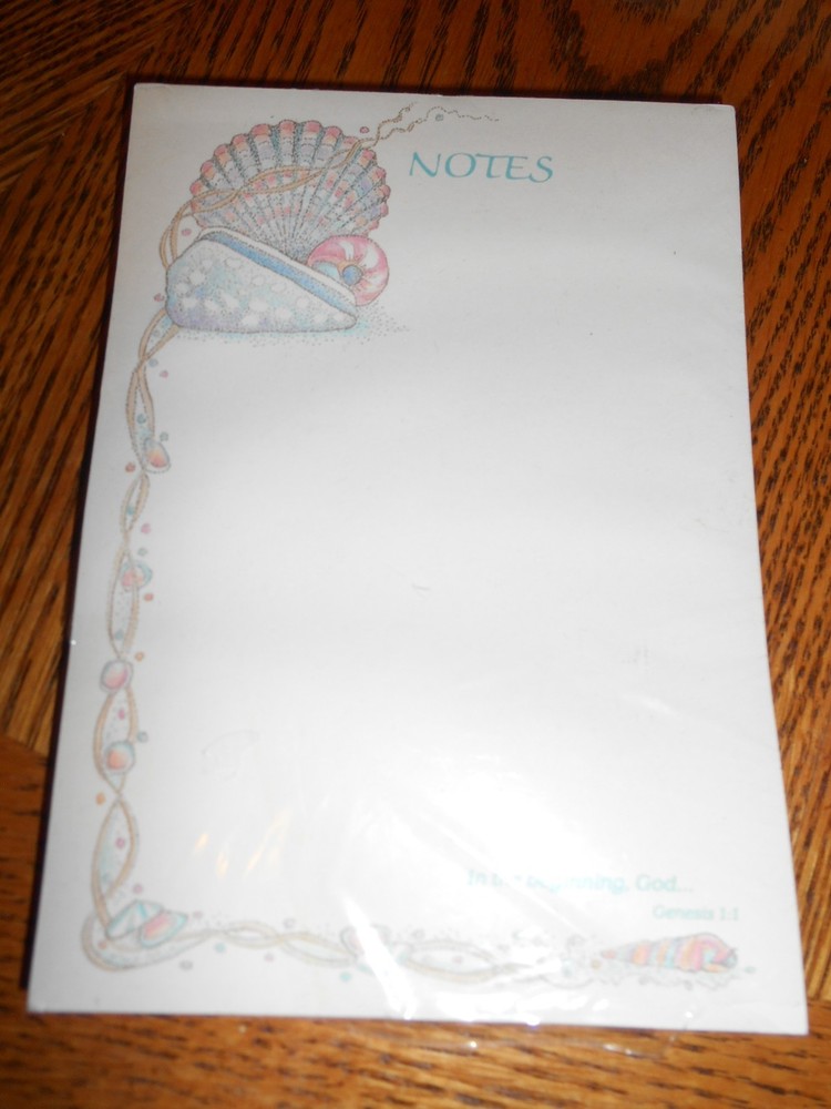VTG Gibson Creative Papers Memo Pad Notepad Pastel SEASHELLS 100CT Scripture