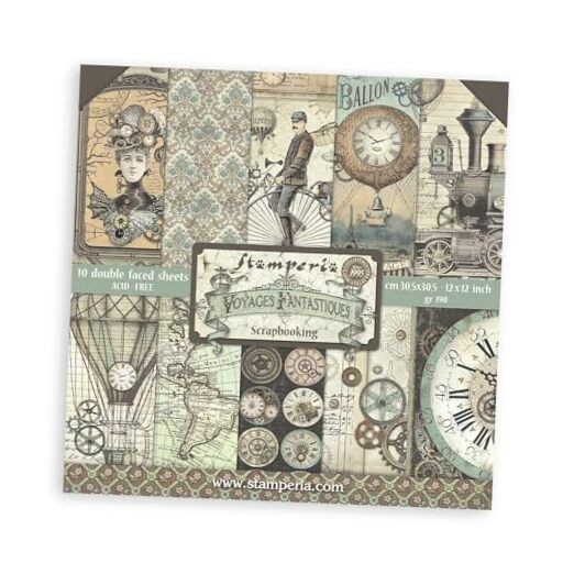 Stamperia Intl Scrapbooking Paper, Multi-Colored 10 Pack