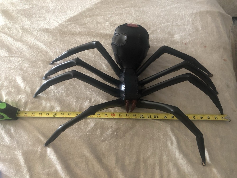 Leather Black Widow Spider, Handcrafted