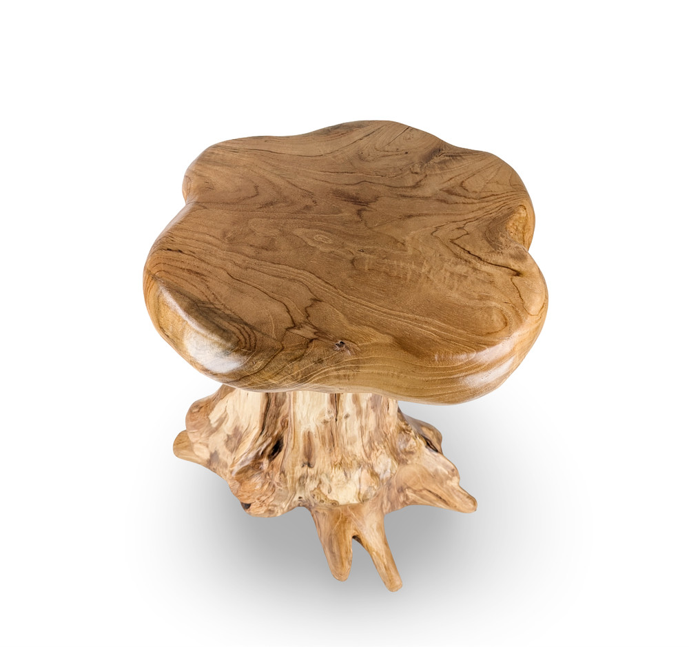 Teak End Table, Teak Side Table, Teak Accent Table, Boho Accent Stool