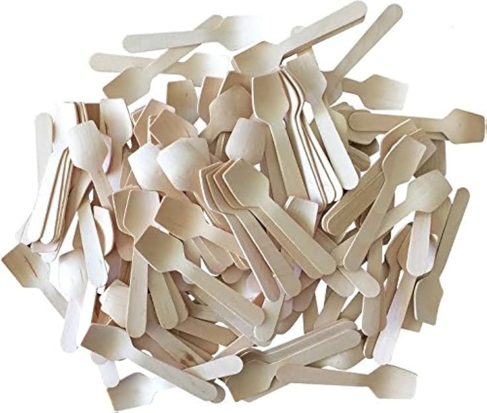 Bulk Mini Wooden Spoons -Eco Friendly Disposable Biodegradable - 3.75