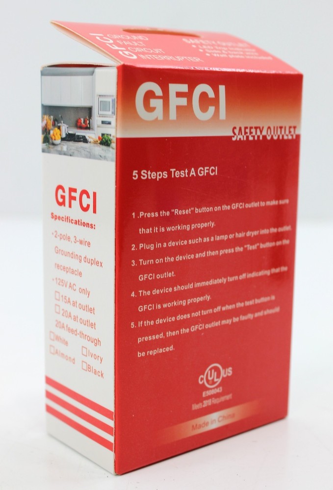 2 Pack Ground Fault Circuit Interrupter (GFCI) Outlet