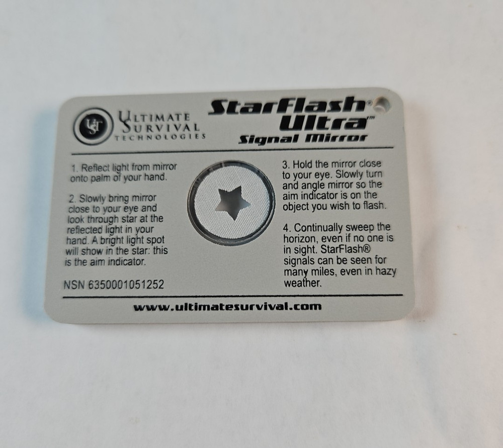 UST StarFlash Micro Signal Mirror w/ Targeting Star Lightweight Compact