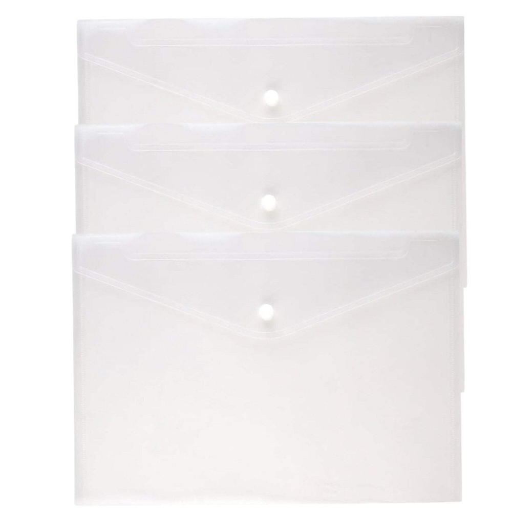 Clear Document Folders – 5.7" x 9.8" Expandable Waterproof Envelopes: 2 Pack