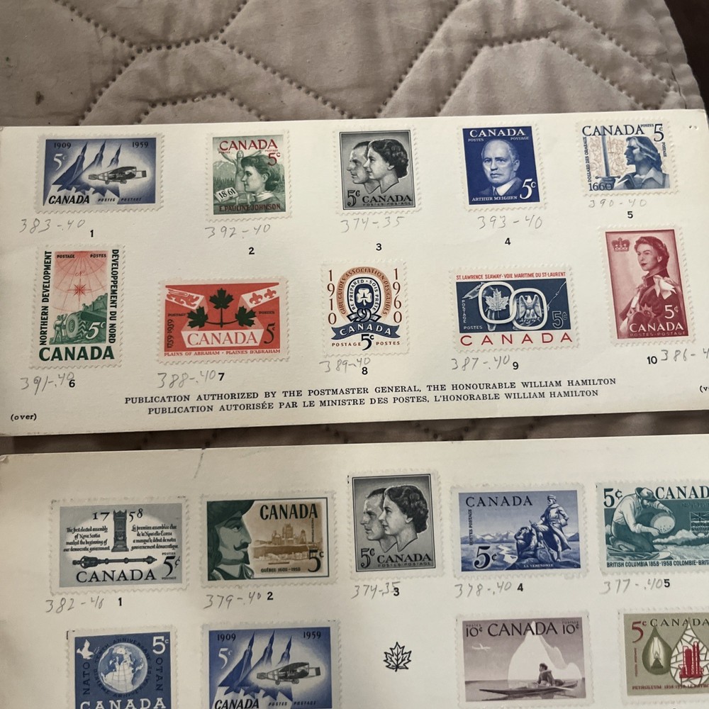 Canadian Commemorative Postage Issues Souvenir Card