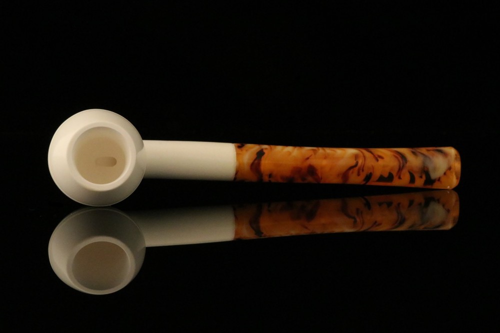srv - Rhodesian Straight Block Meerschaum Pipe with fitted case M2928
