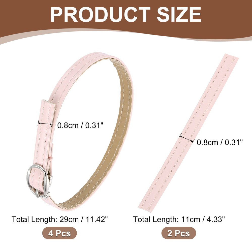 2 Pair Replacement Ankle Strap for Heels Shoe Bands, Light Pink