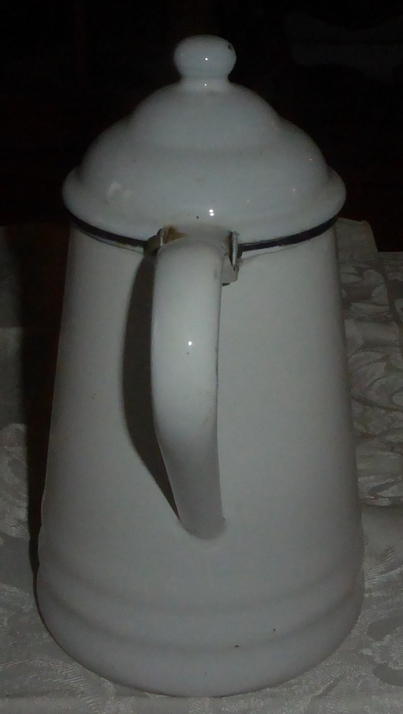 Vintage White Enamel Coffee Pot