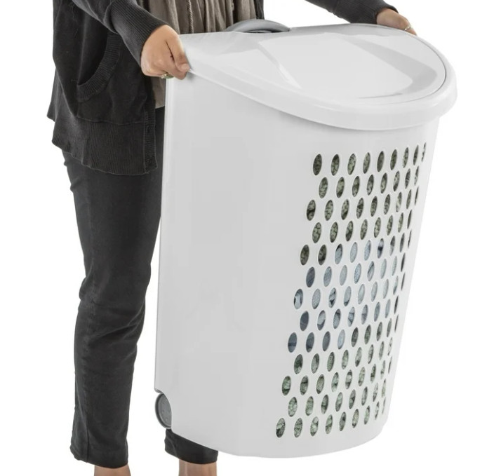 Sterilite Ultra™ Wheeled Hamper, Plastic Laundry Hamper with Handle