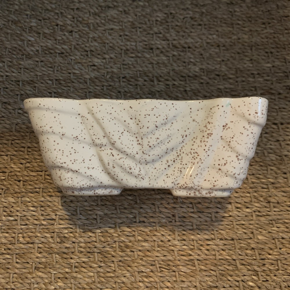 Vintage MCM White Speckled Glazed Planter Marked SP-36 ￼